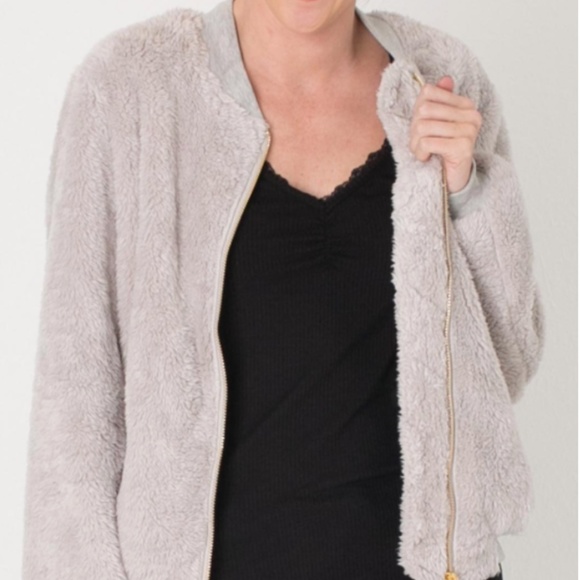 4SI3NNA Grey Bomber Jacket - Picture 1 of 10